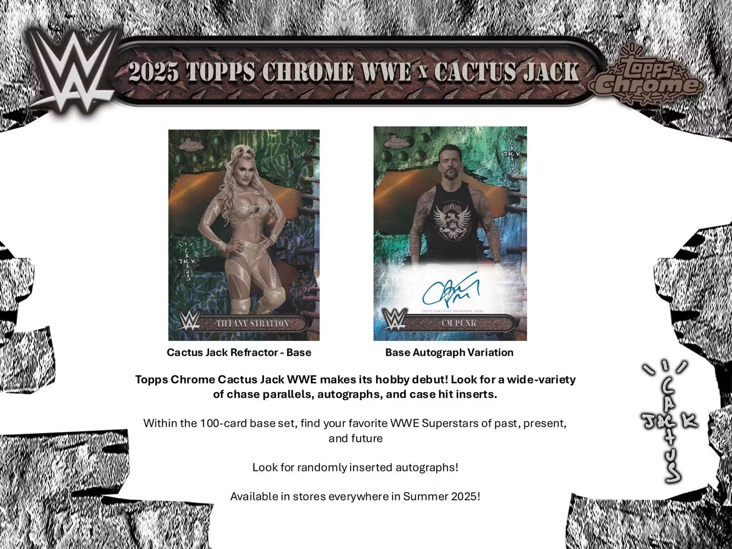 2025 Topps Chrome WWE x Cactus Jack Wrestling Hobby Box Autograph