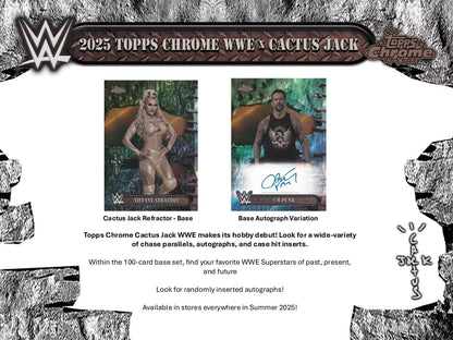 2025 Topps Chrome WWE x Cactus Jack Wrestling Hobby Box Autograph