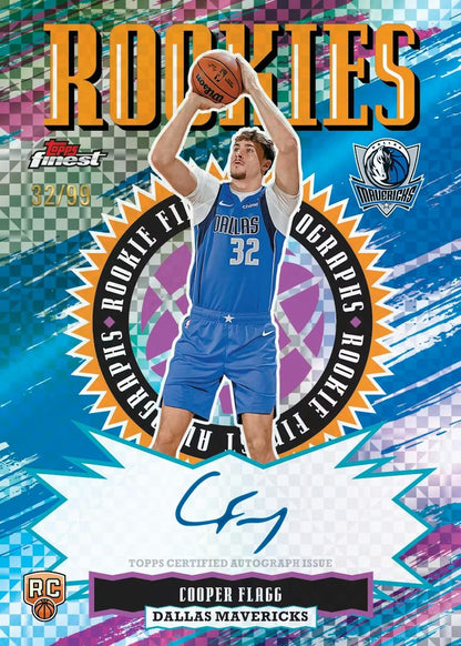 2025/26 Topps Finest Basketball Hobby Rookie Coopper Flags Autograph Card