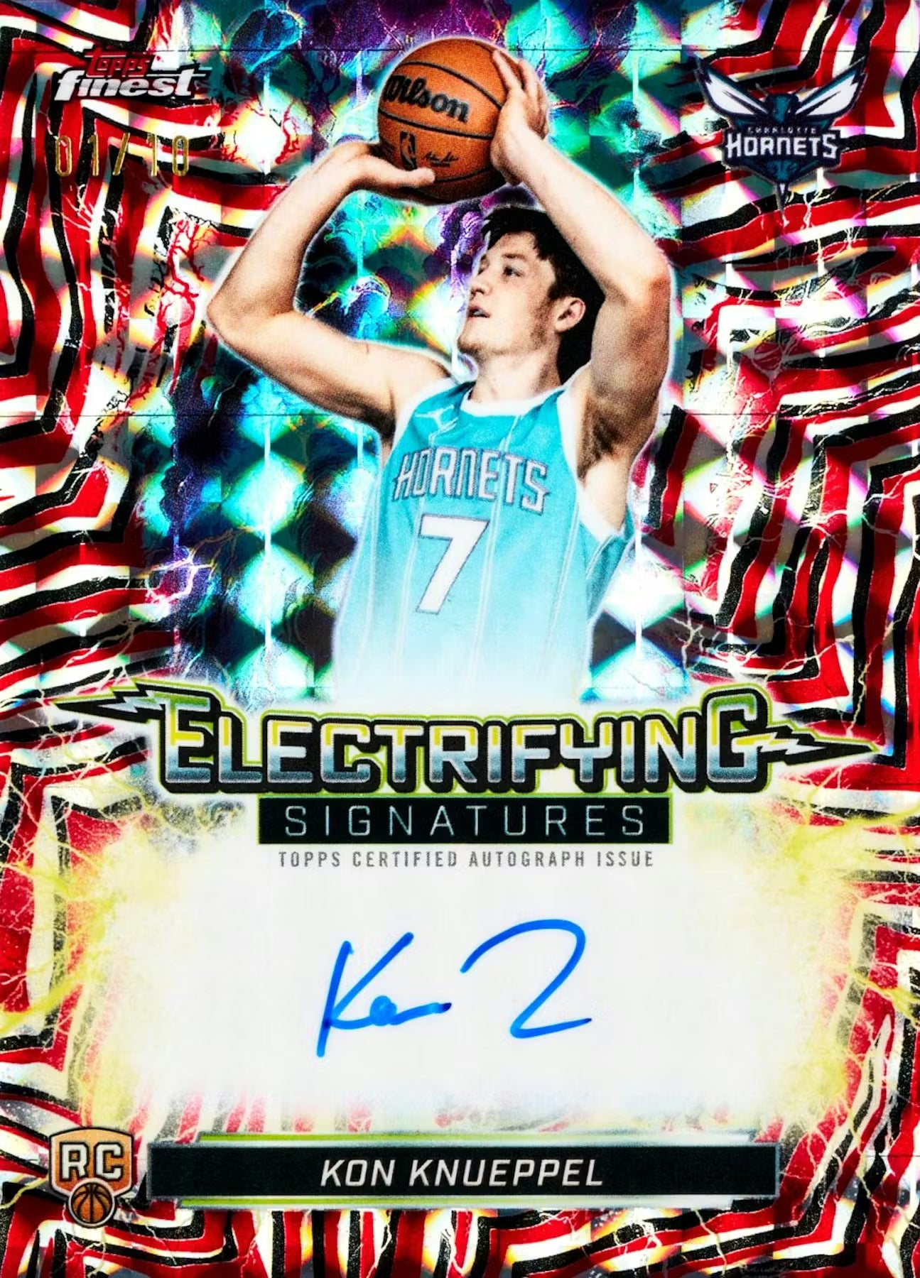 2025/26 Topps Finest Basketball Hobby Electrifying Signatures Kon Knueppel Autograph