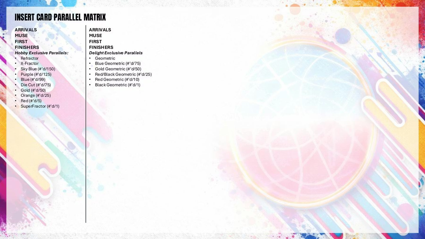 2025/26 Topps Finest Basketball Hobby Insert Card Parallel Matrix