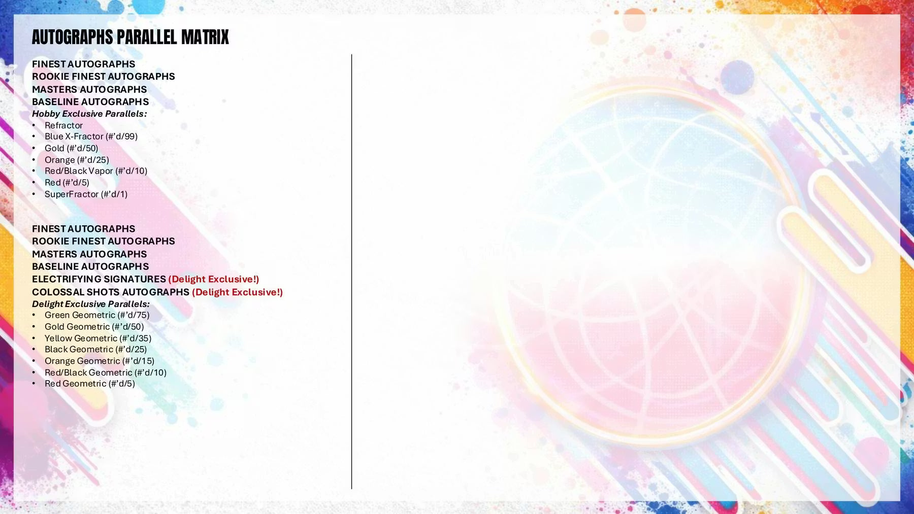 2025/26 Topps Finest Basketball Hobby Autographs Parallel Matrix