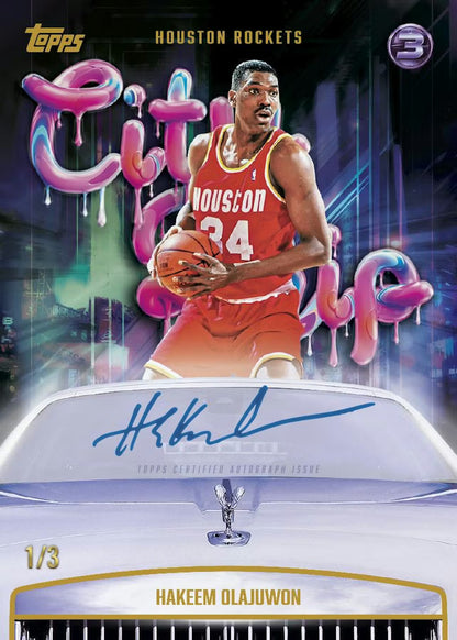 2025/26 Topps Three Basketball Hobby Box Hakeem Olajuwon Autograph Card