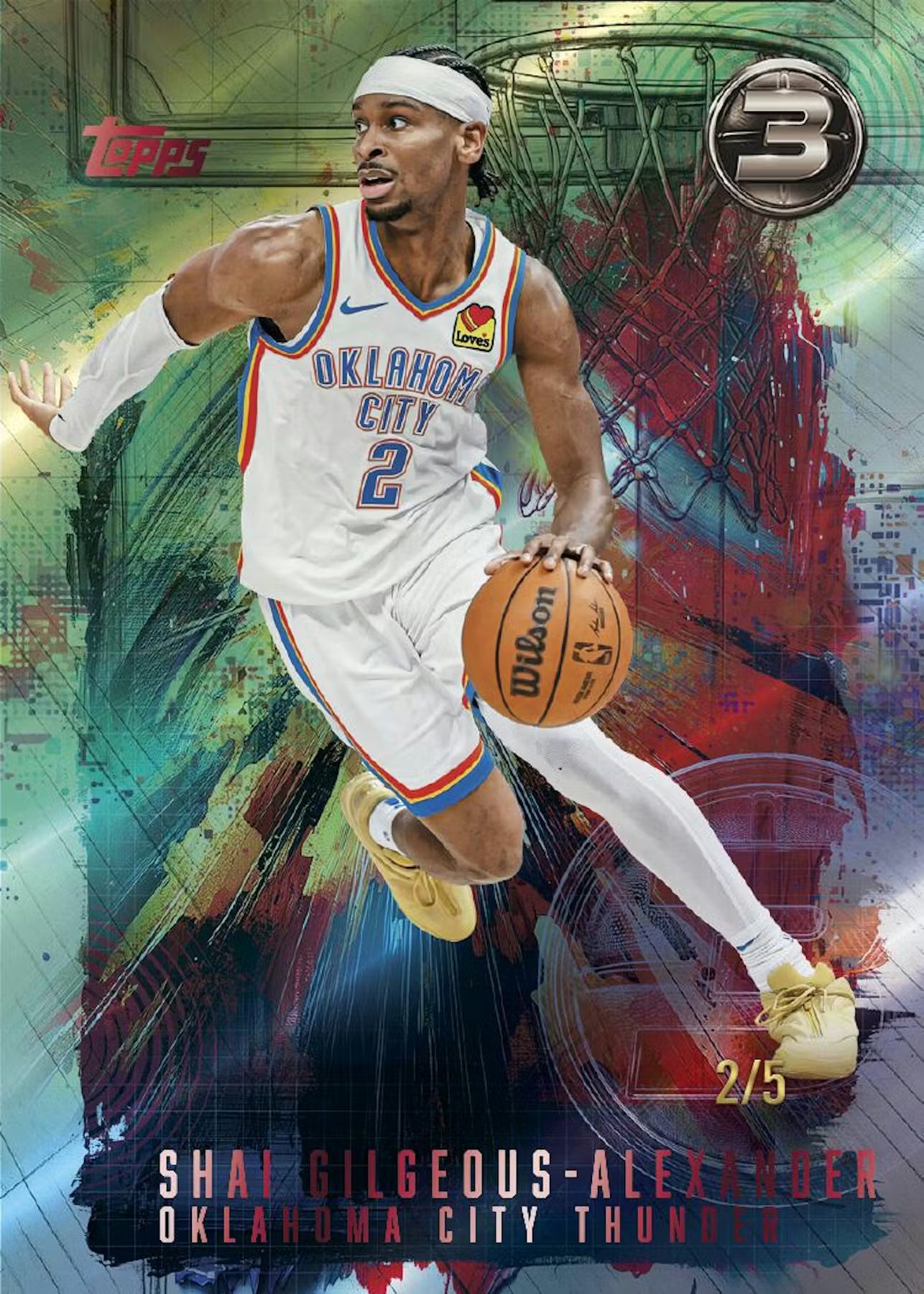 2025/26 Topps Three Basketball Hobby Box Shai Gilfeous - Alexander Oklahoma City Thunder
