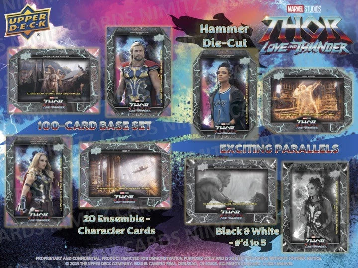 2024 Upper Deck Marvel Studios Thor Love and Thunder Hobby Box (15 pack per box, 6 kartu per pack) - Kejar Natalie Portman dan Chris Hemsworth autograph