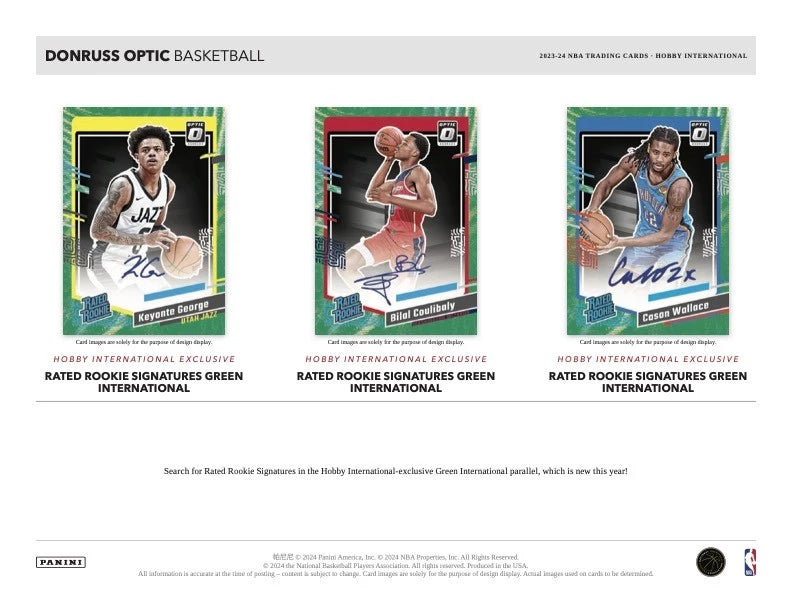 2023/24 Panini Donruss Optic Basketball International Hobby Box (20 pack per box, 4 kartu per pack) - 20 insert/parallel per box