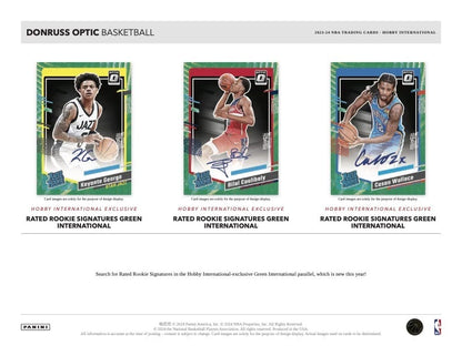 2023/24 Panini Donruss Optic Basketball International Hobby Box (20 pack per box, 4 kartu per pack) - 20 insert/parallel per box