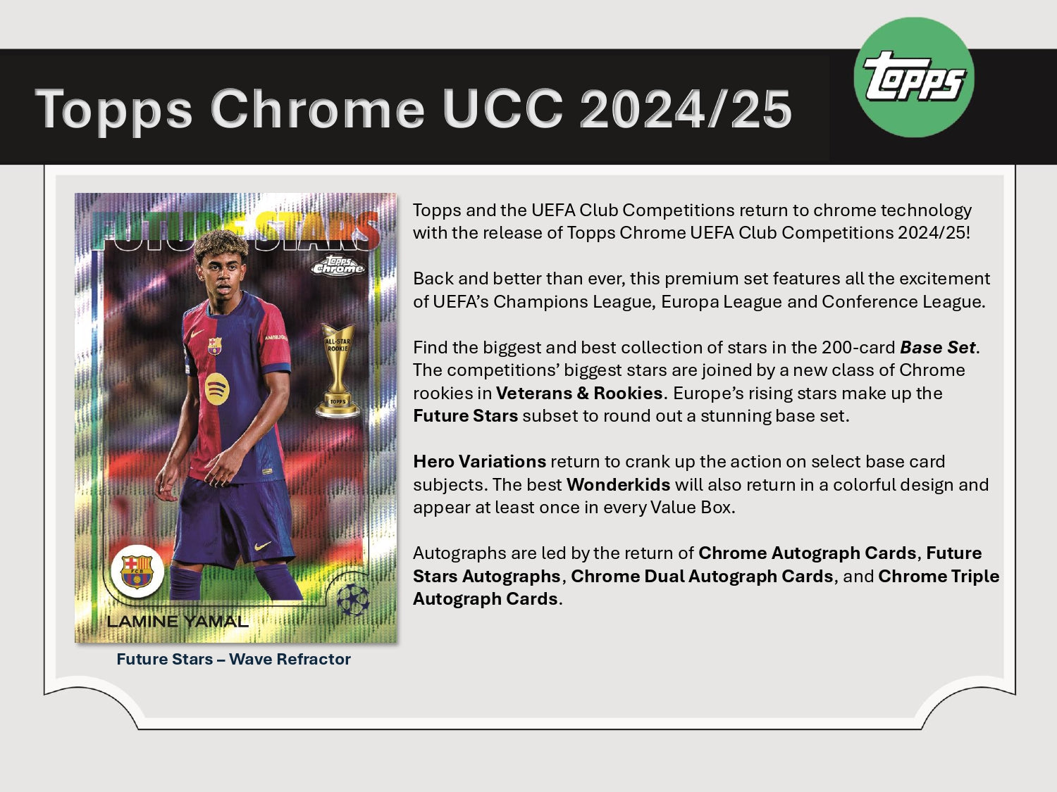 2024/25 Topps Chrome UEFA Club Competitions - Future Stars