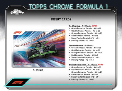 2024 Topps Chrome Formula 1 Value Box (6 pack per box, 4 kartu per pack)