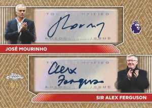 Jose  Mourinho Sir Alex Ferguson Chrome Dual Autograph SuperFractor