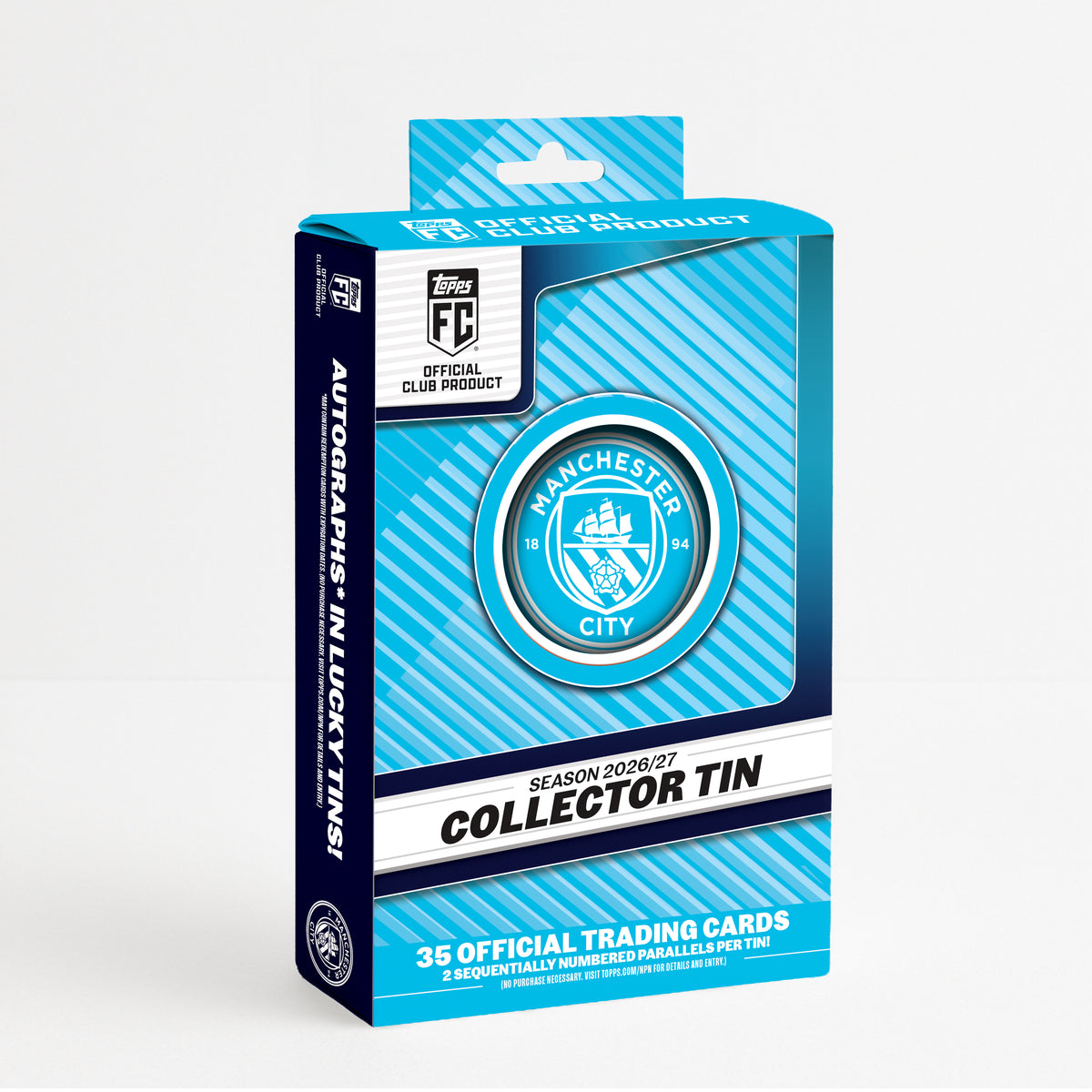 2026/27 Topps Collector Tin Manchester City (35 Cards per tin) 2 Sequentially numbered parallels per tin