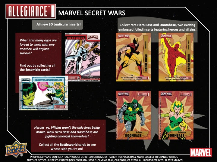 2024 Upper Deck Marvel Allegiance Secret Wars Hobby Box (16 pack per box, 6 kartu per pack)