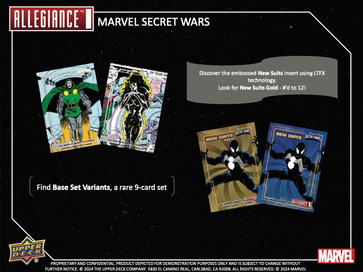 2024 Upper Deck Marvel Allegiance Secret Wars Hobby Box (16 pack per box, 6 kartu per pack)