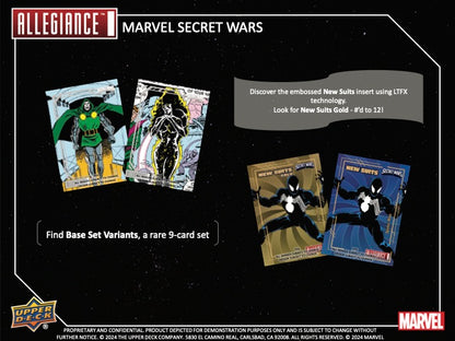 2024 Upper Deck Marvel Allegiance Secret Wars Hobby Box (16 pack per box, 6 kartu per pack)