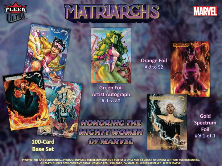 2024 Upper Deck Fleer Ultra Matriarchs of Marvel Hobby Box (12 pack per box, 6 kartu per pack)