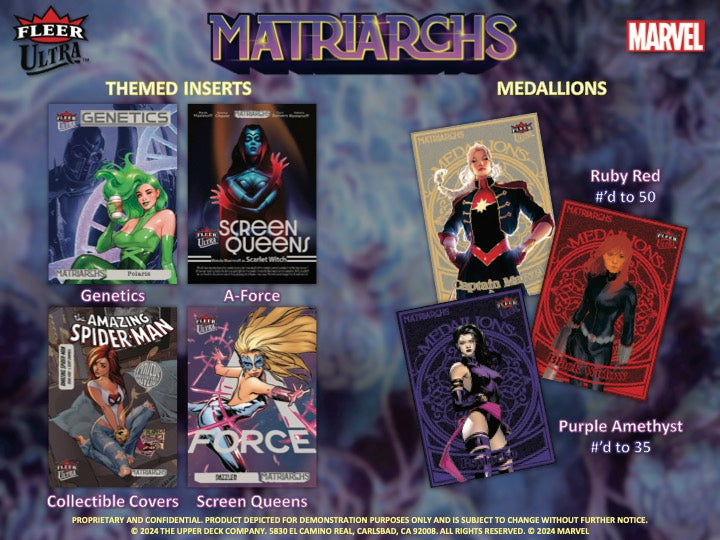 2024 Upper Deck Fleer Ultra Matriarchs of Marvel Hobby Box (12 pack per box, 6 kartu per pack)