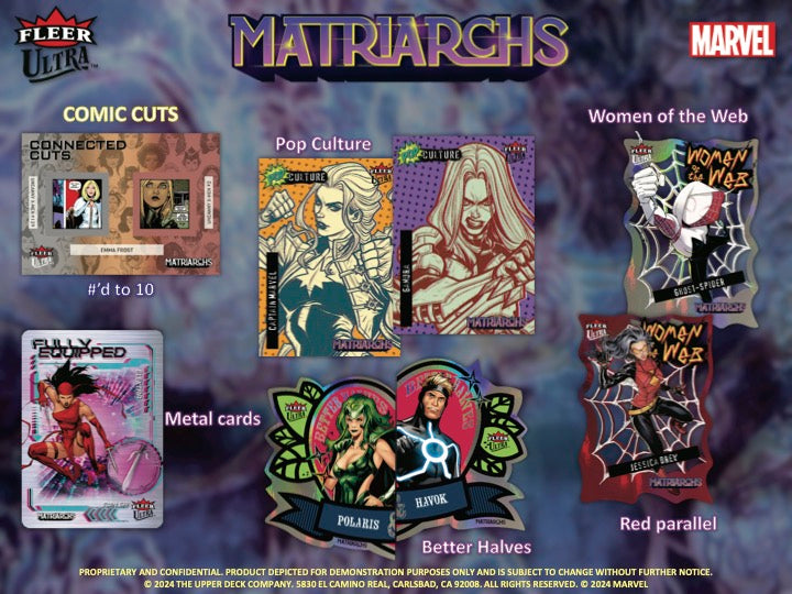 2024 Upper Deck Fleer Ultra Matriarchs of Marvel Hobby Box (12 pack per box, 6 kartu per pack)