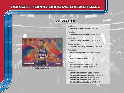 2025/26 Topps Chrome Basketball SSP Case Hits