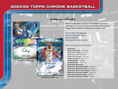 2025/26 Topps Chrome Basketball Autograph Card Parallels