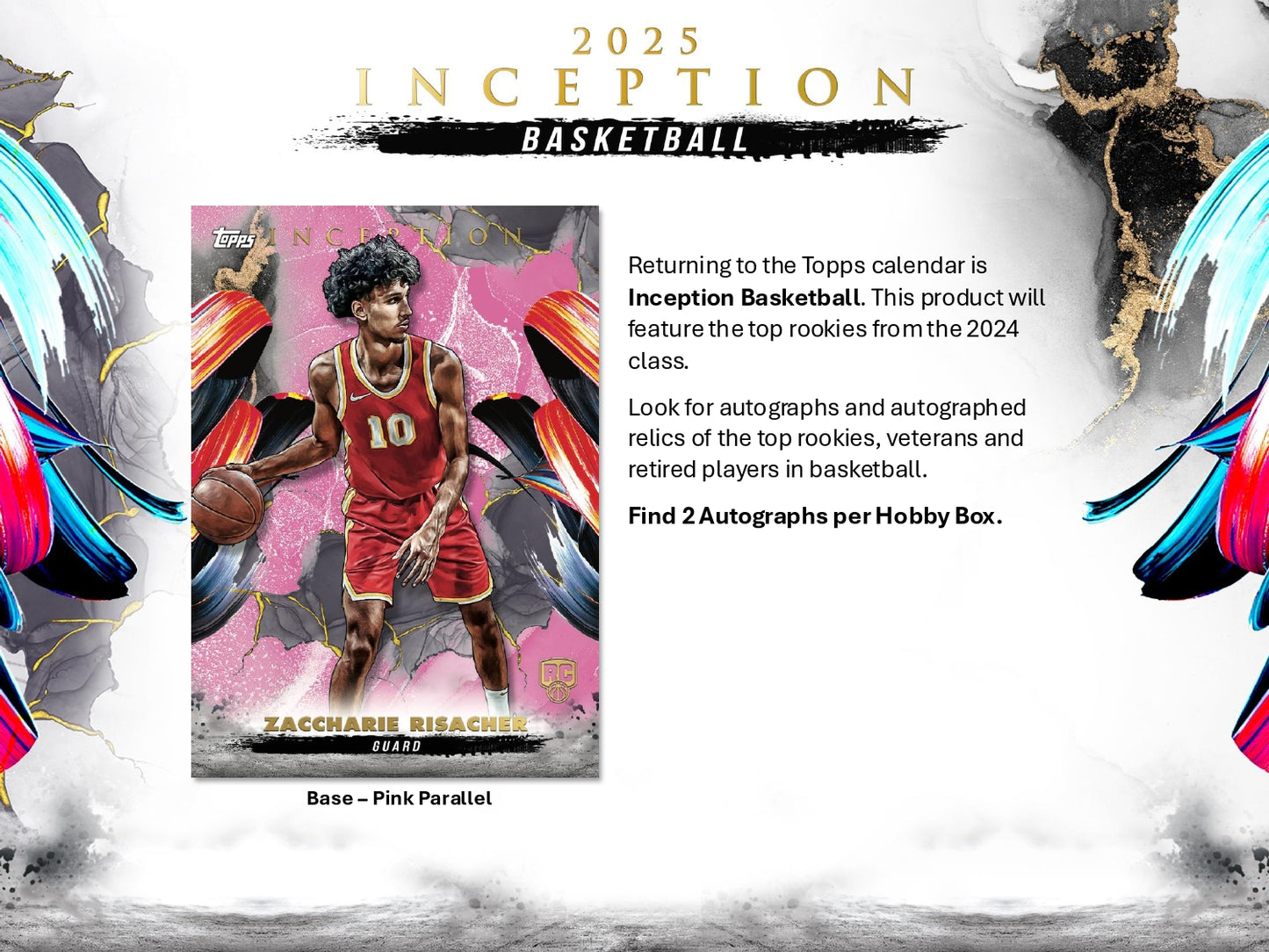 2024-25 Topps Inception Basketball Hobby Box Zaccharie Risacher Pink Parallel