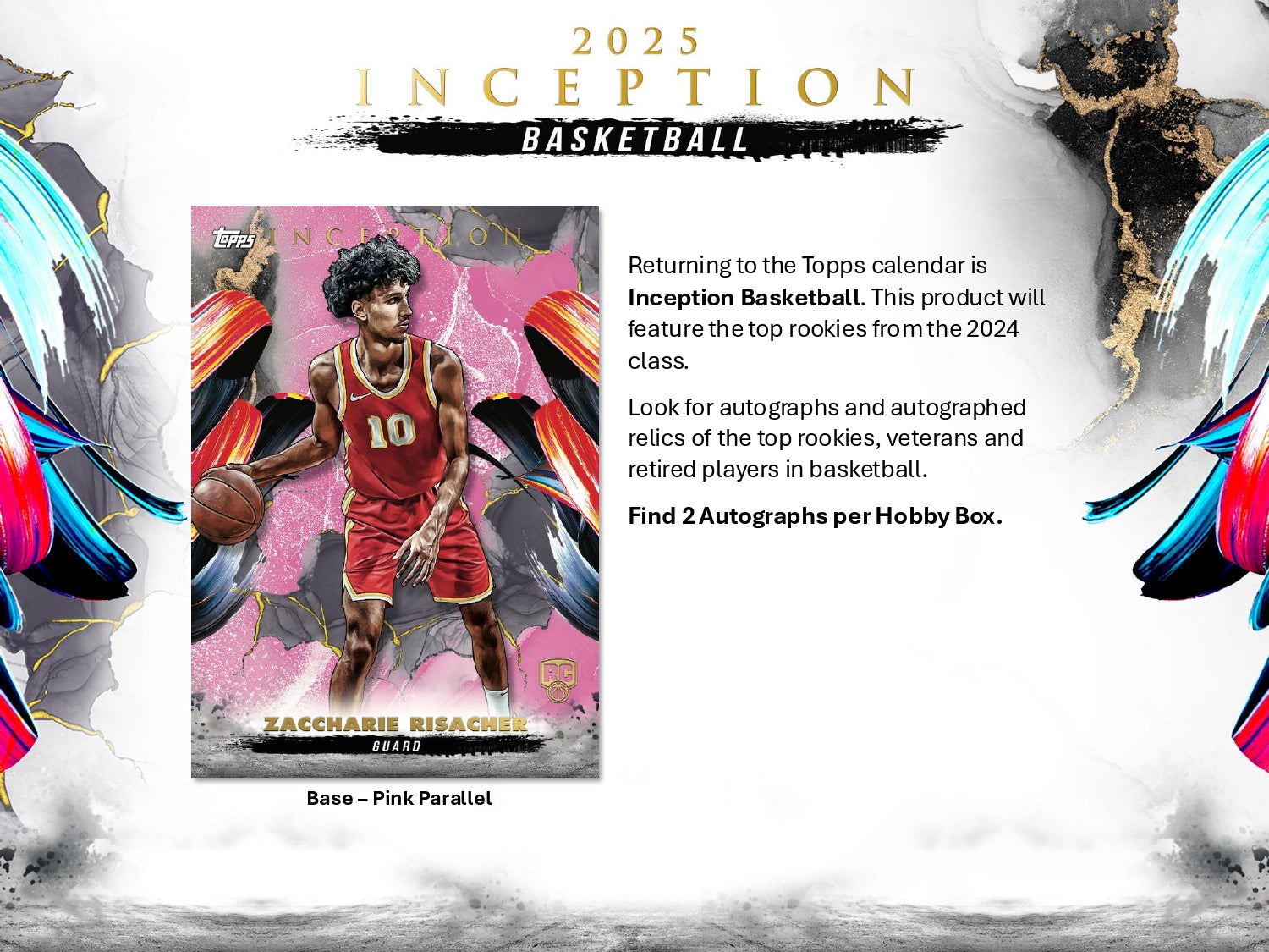 2024-25 Topps Inception Basketball Hobby Box Zaccharie Risacher Pink Parallel