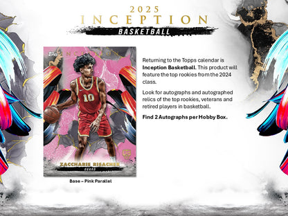 2024-25 Topps Inception Basketball Hobby Box Zaccharie Risacher Pink Parallel