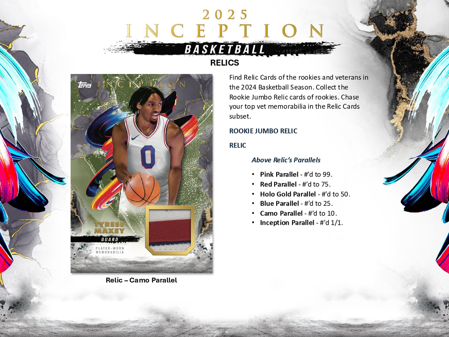 2024-25 Topps Inception Basketball Hobby Box Camo Parallel