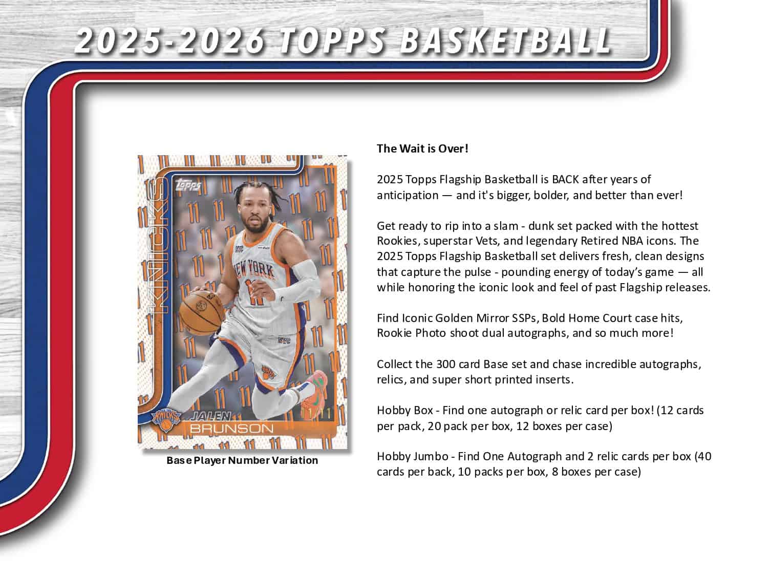 2025/26 Topps Hobby Jumbo Box Product Configuration