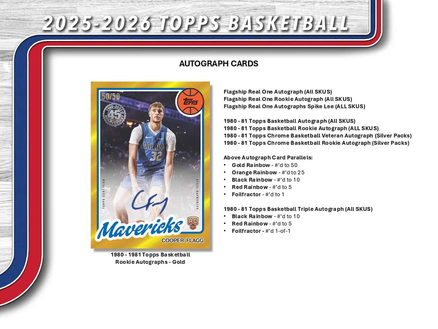 2025/26 Topps Hobby Jumbo Box Autographs Cards