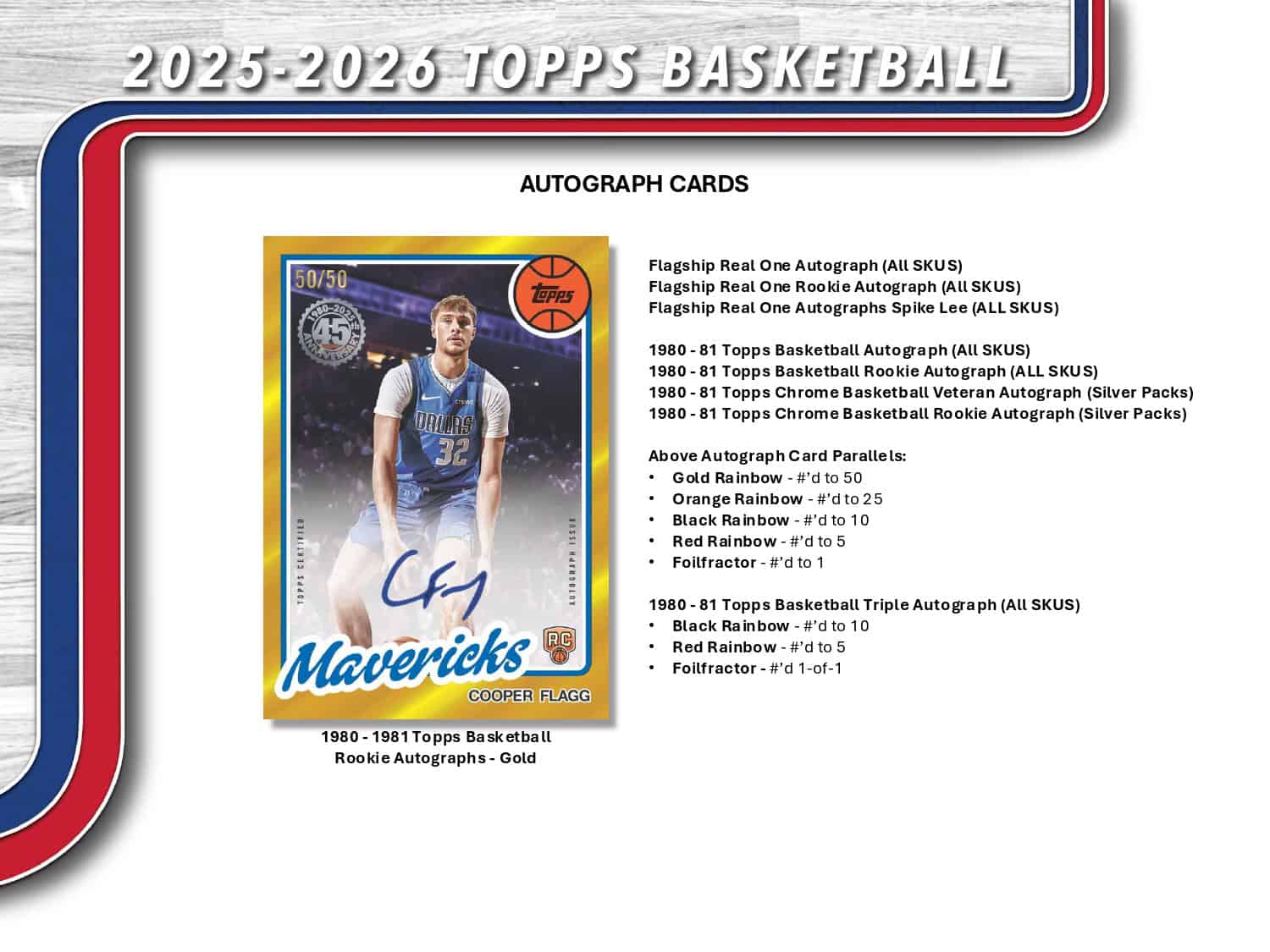 2025/26 Topps Hobby Jumbo Box Autographs Cards