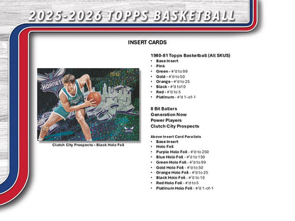 2025/26 Topps Chrome Basketball Mega Box Cluth City Prospects Black Holo Foil
