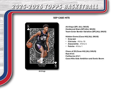 2025/26 Topps Chrome Basketball Mega Box Ace Bailey All Kings Utah Jazz