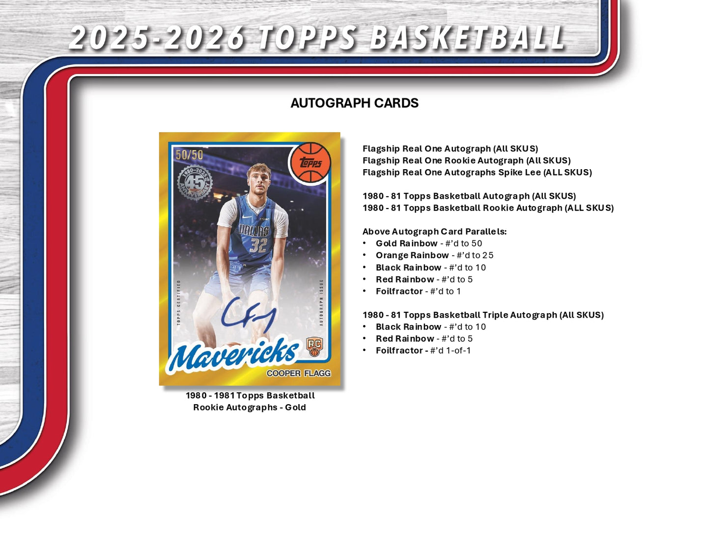 2025/26 Topps Chrome Basketball Mega Box Cooper Flag Autograph