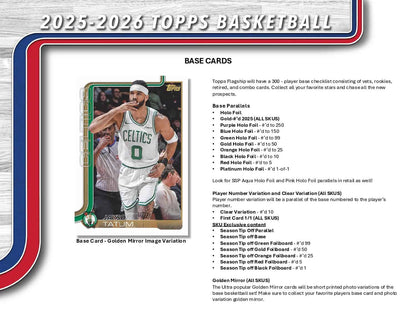 2025/26 Topps Basketball Value Box List Card