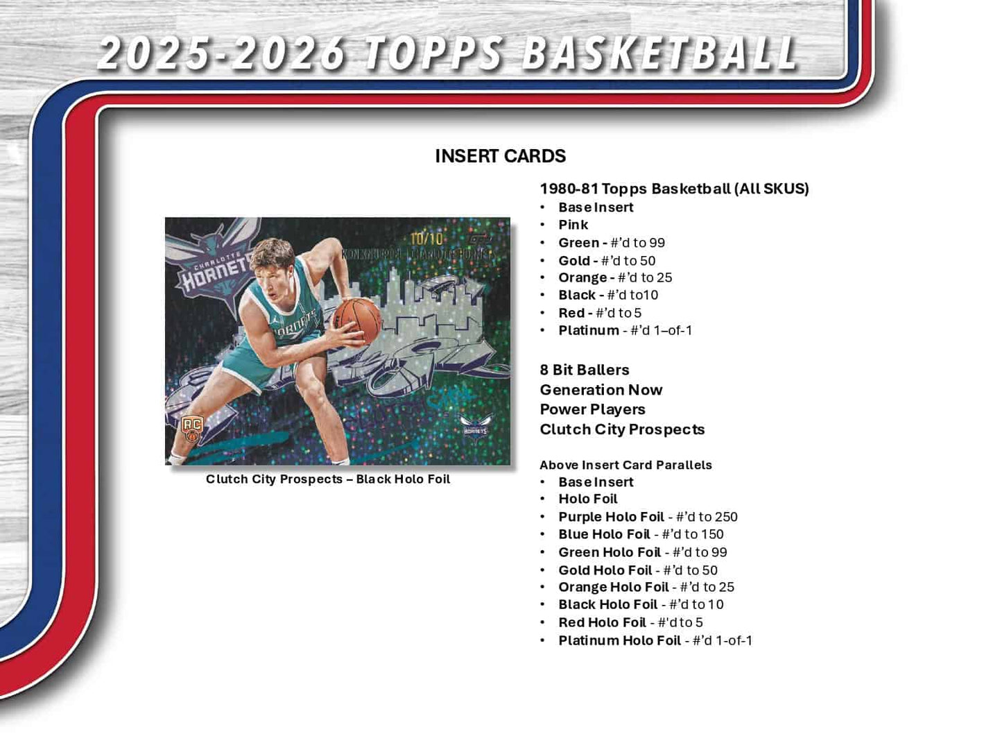 2025/26 Topps Basketball Value Box Prospects Cards