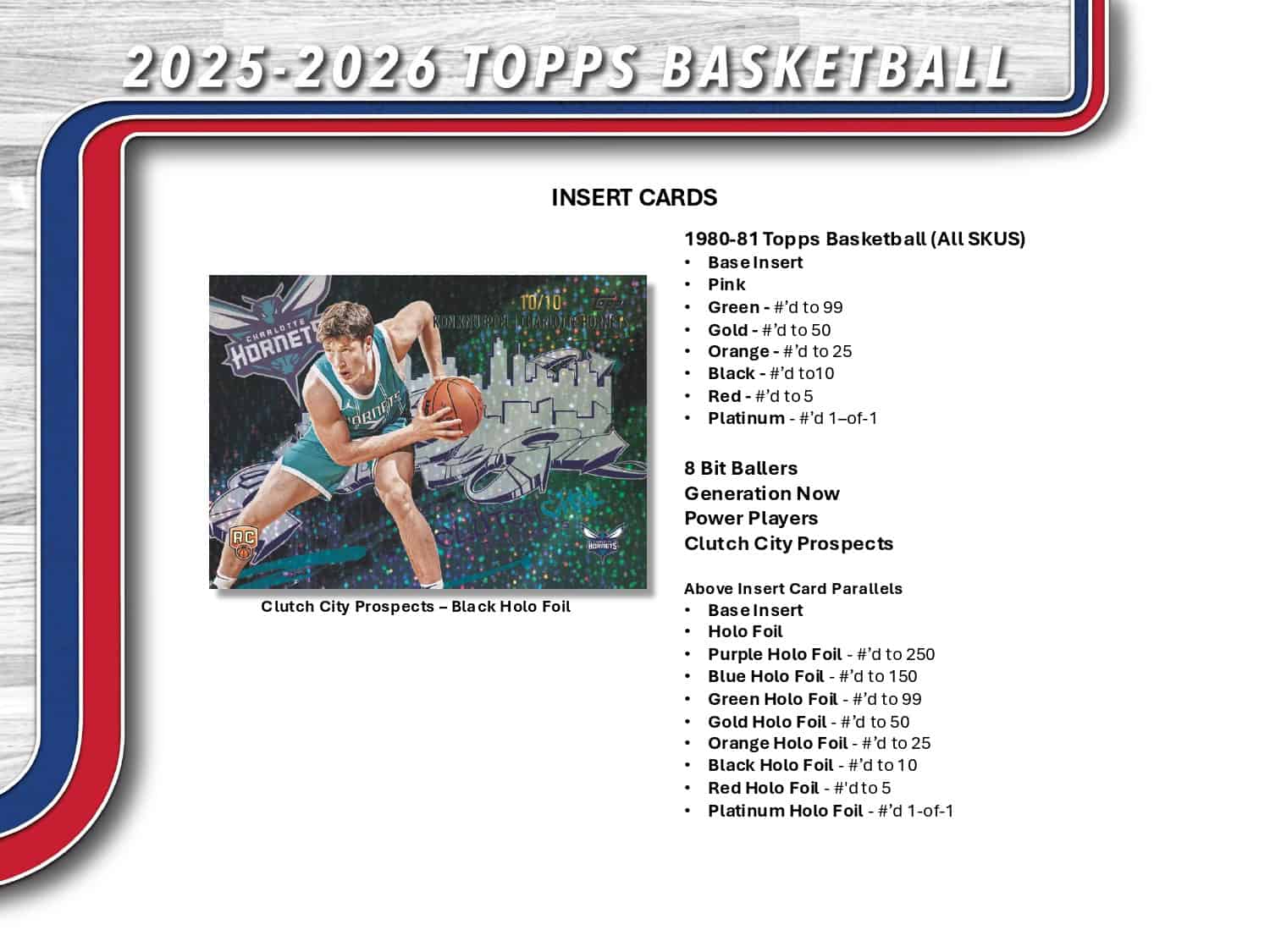 2025/26 Topps Basketball Value Box Prospects Cards