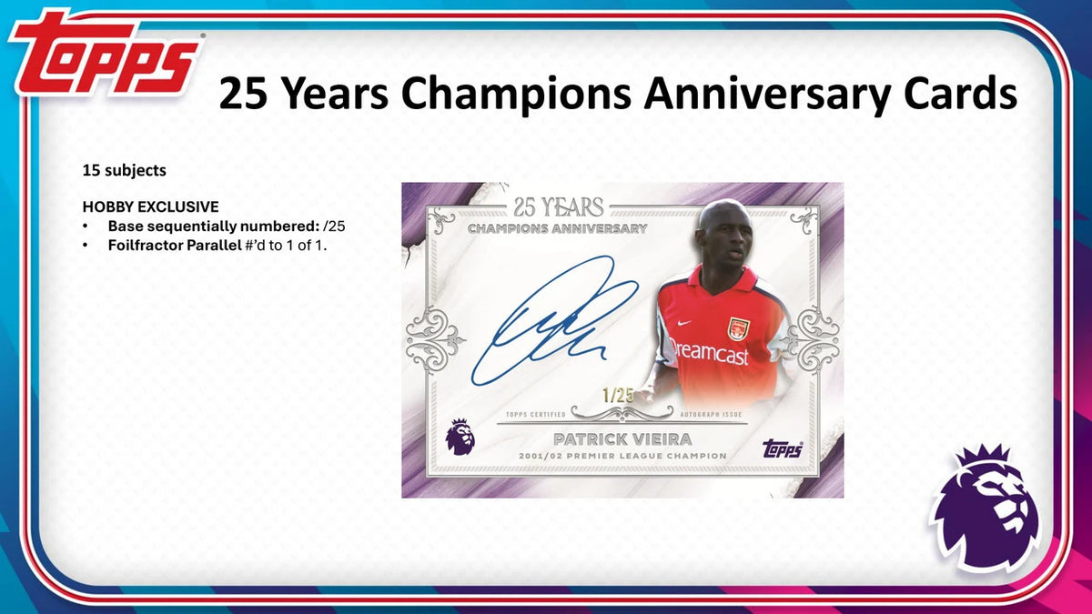 2026/27 Topps Premier League Soccer 25 Years Champions Anniversary Cards