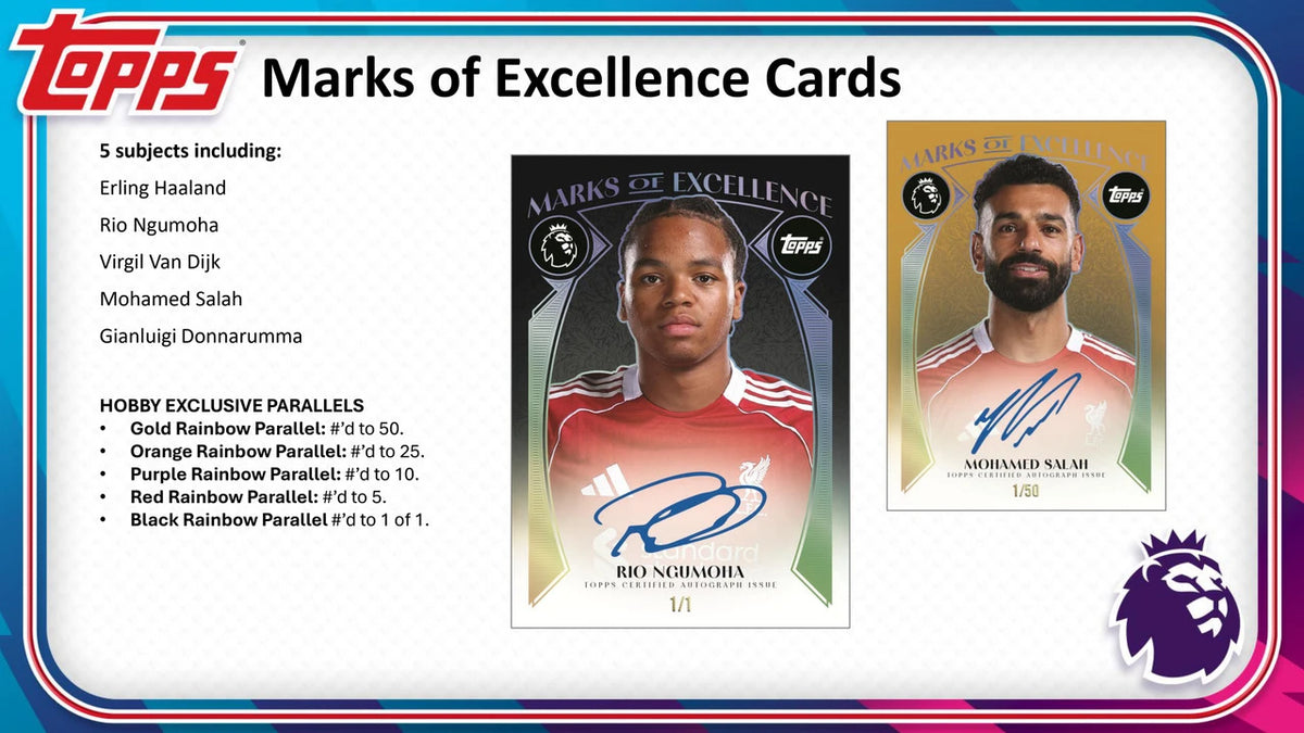 2026/27 Topps Premier League Soccer Marks of Excellence Cards