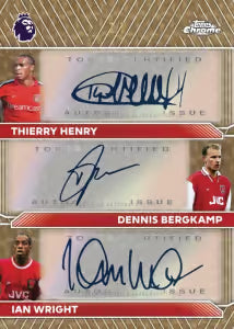 Thierry Henry Dennis Bergkamp Ian  Wright Chrome Triple Autograph SuperFractor