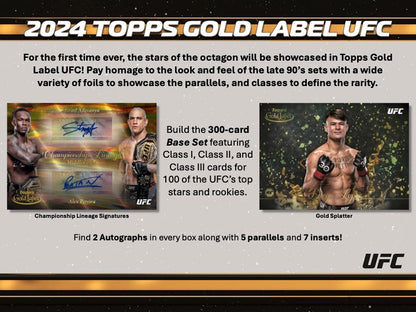 2024 Topps Gold Label UFC Hobby Box (7 pack per box, 5 kartu per pack) - 2 autograph per box