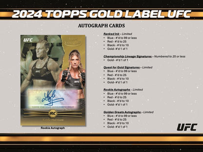 2024 Topps Gold Label UFC Hobby Box (7 pack per box, 5 kartu per pack) - 2 autograph per box