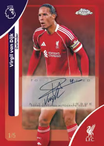 Virgil van Dijk Chrome Autograph Red