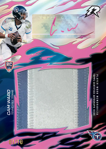 2025 Topps Resurgence Football Cam Ward Tennessee Titans Limit 10 Autograph Card