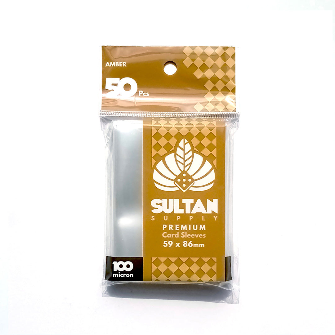 Sultan 100 micron 62mm x 89mm Small BG Sleeve Amber (50pcs/pack)