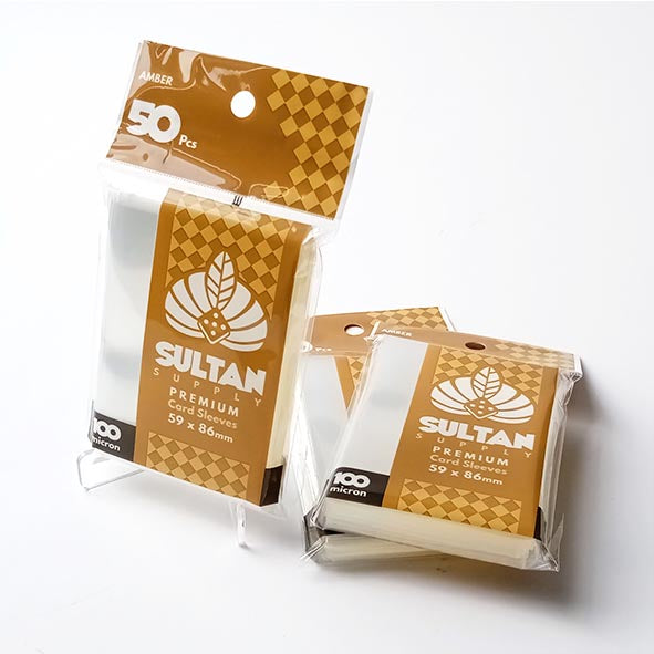 Sultan 100 micron 62mm x 89mm Small BG Sleeve Amber (50pcs/pack)