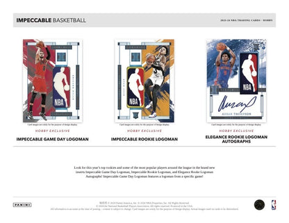 2023/24 Panini Impeccable Basketball Hobby Box (9 kartu per box) - 5 autograph per box