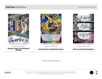 2023/24 Panini Spectra Basketball Hobby Box (4 pack per box, 5 kartu per pack) - 4 autograph per box