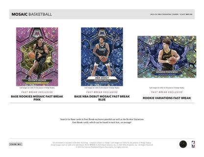 2023/24 Panini Mosaic Fast Break Basketball Box (12 pack per box, 12 kartu per pack) - 1 autograph per box