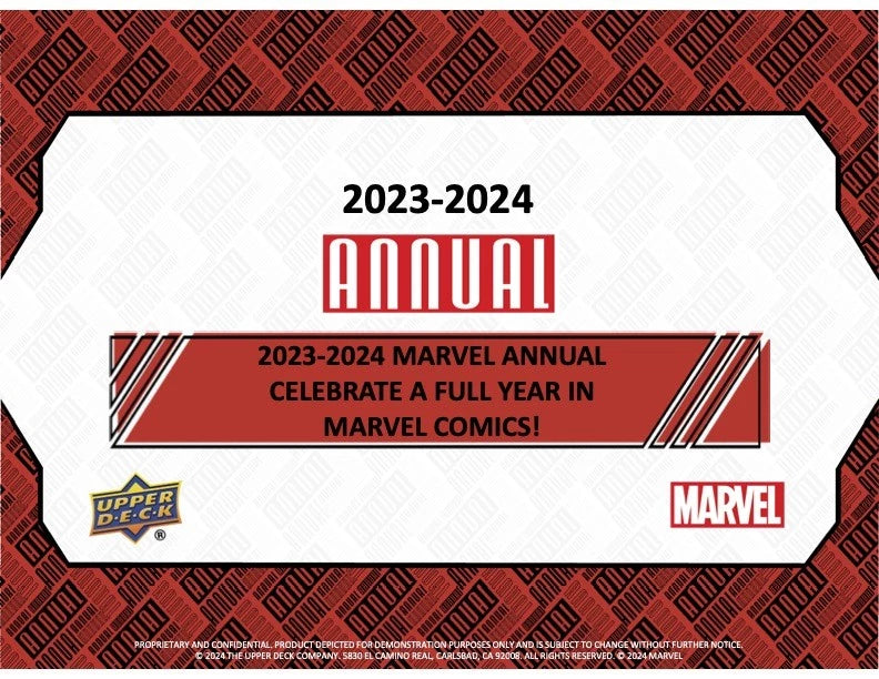 2023/24 Upper Deck Marvel Annual Hobby Box (5 kartu per pack, 16 pack per box)