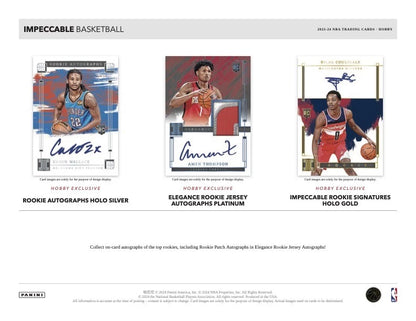 2023/24 Panini Impeccable Basketball Hobby Box (9 kartu per box) - 5 autograph per box